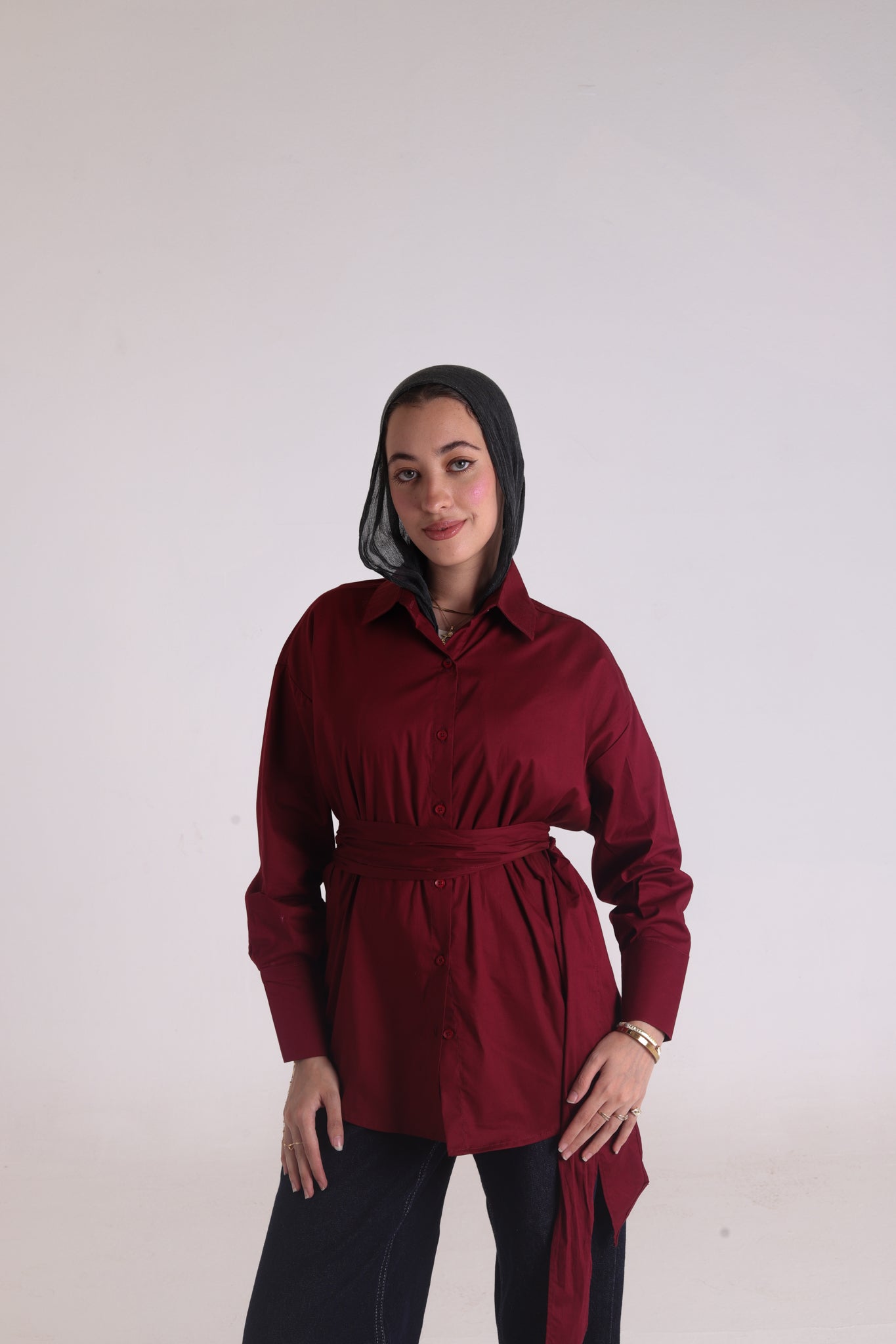 LUANA Shirt - in Burgundy