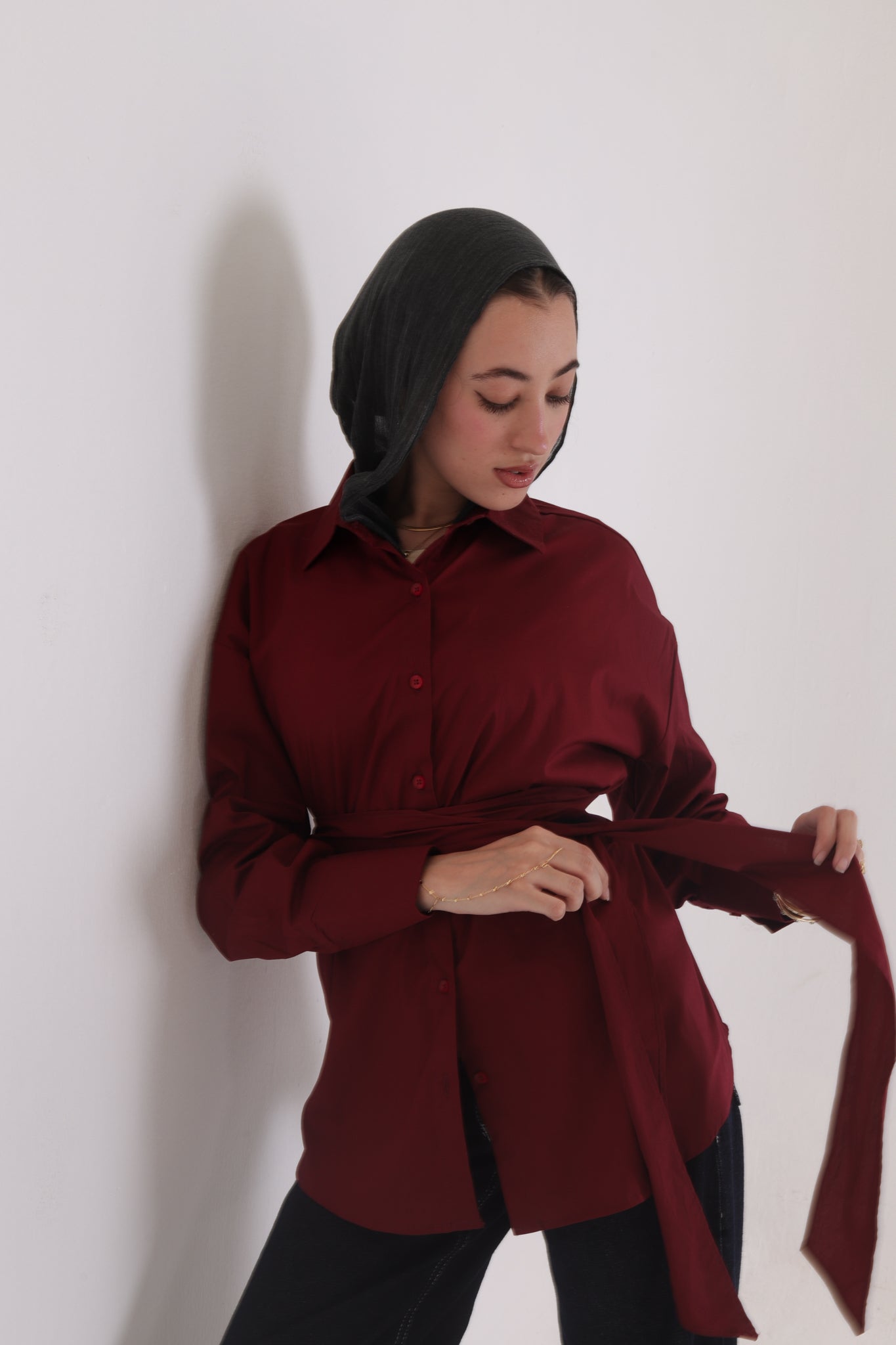 LUANA Shirt - in Burgundy