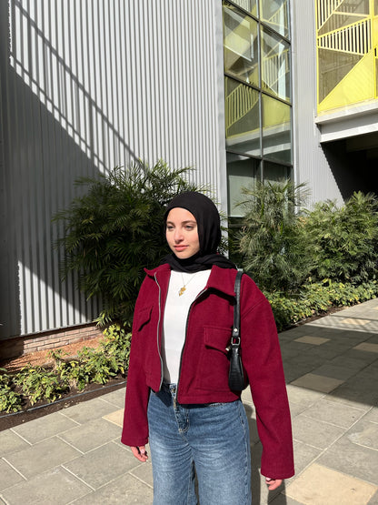 The Elite Wool Jacket - Burgundy