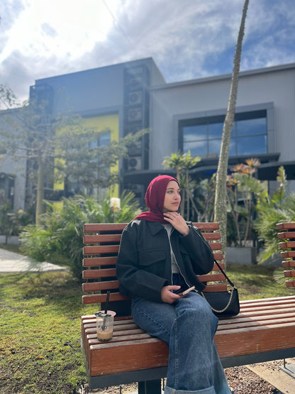 Cropped Grey Wool Jacket + Black Crewneck Bundle